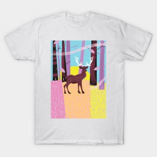 Vintage Deer in the Woodland T-Shirt